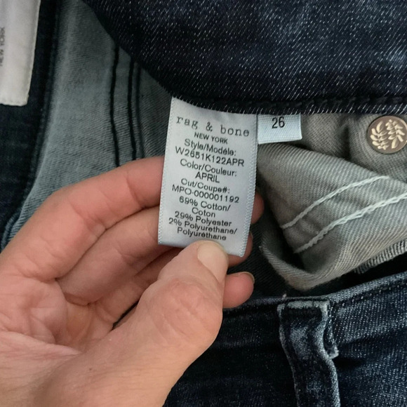 Rag & Bone Womens‎ 26 Cate Mid-Rise Ankle Skinny Dark Wash Denim Jeans - Picture 7 of 7